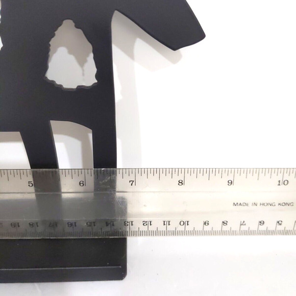 VTG Metal Art Abstract Cow Spots 2 Candle Holders Sculpture Black Far Side HEAVY - Picture 9 of 11